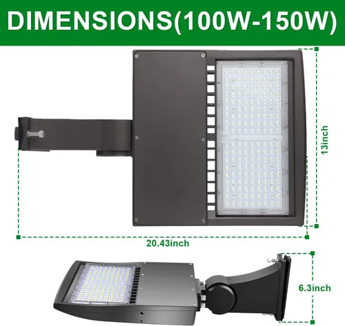 Miniatura 6 de OSTEK LED Parking Lot Lights 100W LED Shoebox Street Pole Lighting, Waterproof 14000LM Outdoor Commercial Area Road Lighting 5000K 100-277V UL