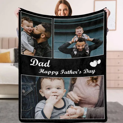 Miniatura 14 de YESCUSTOM Manta personalizada con fotos y texto, Manta familiar personalizada para adultos, niños y amigos, para cumpleaños, regalo conmemorativo