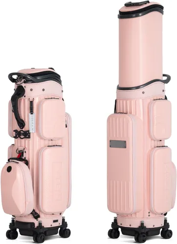 Miniatura 12 de HELIX Bolsa de viaje de golf de carcasa rígida con ruedas, estuche de golf de viaje 2 en 1 y bolsa de carrito diario, material de PC duradero
