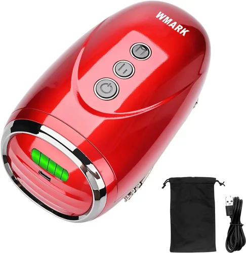 Masajeador de peluquería especializado/masajeador de mano inalámbrico, carga USB para cuello, piernas, mano/cara, 2 nodos de masaje de 2600 AMH Rojo