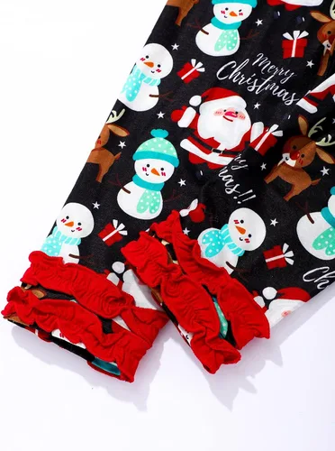 Miniatura 5 de Conjunto de 3 piezas de pantalones de Navidad para niñas pequeñas, diseño de ciervo y manga larga, regalos de Navidad para niñas