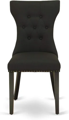 Miniatura 6 de East West Furniture DLGA5-ABK-24 - Juego de mesa y sillas de cocina de 5 piezas, incluye una mesa de comedor redonda con gotas y 4 sillas de comedor