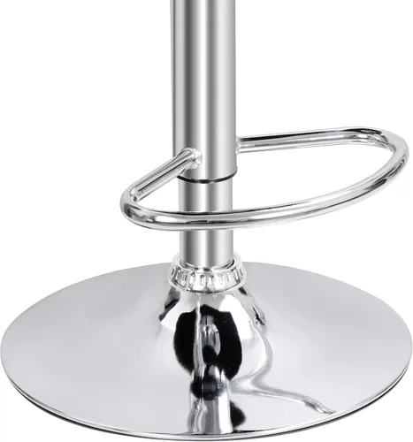 Miniatura 6 de ZENY Juego de 2 taburetes de bar giratorios ajustables, modernos taburetes de bar de cocina de piel sintética, taburete de bar cuadrado, color negro