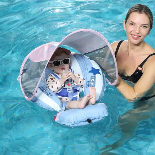Miniatura 4 de Mambobaby Float Deluxe - Flotador de piscina para bebés: entrenador de natación seguro y cómodo para bebés y niños pequeños, diseño no inflable
