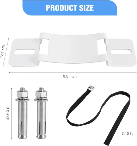 Miniatura 4 de Soporte para tanque de propano, soporte de cilindro de gas, soporte de pared para tanque de propano con tornillos y cinturón de seguridad (1)