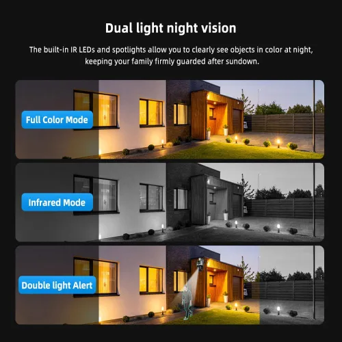 Miniatura 4 de V380pro WiFi 2.5 pulgadas PTZ SC03-W Negro 4MP seguridad CCTV IP inalámbrica cámara PTZ lente dual