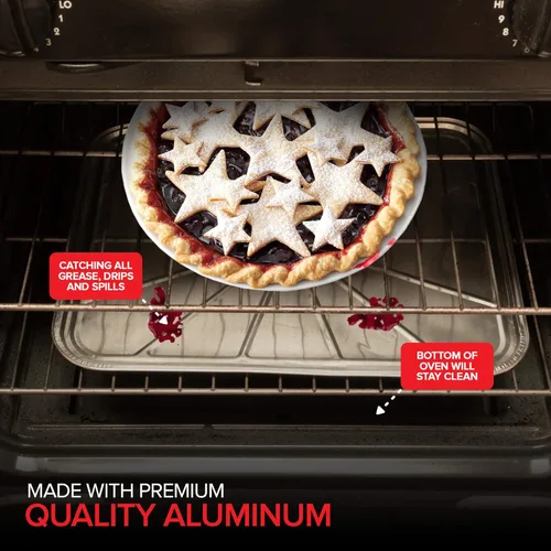 Miniatura 4 de Revestimientos desechables de aluminio para horno (paquete de 5) forros de horno de aluminio para la parte inferior del horno eléctrico y horno