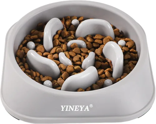 YINEYA Cuencos de alimentación lenta para perros, suministros para mascotas que ralentizan la alimentación, cuencos para comida de mascotas, J - Gris