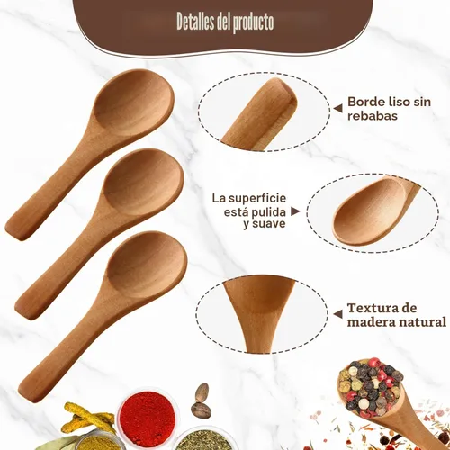 Miniatura 4 de Boao 50 Pzas Cucharas Pequeñas de Madera, 3.5'' L, Mini Cucharas Pequeñas de Madera Natural Cucharaditas Pequeñas para Frascos Azúcar Cremera Miel