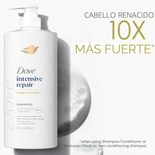 Miniatura 9 de Dove Champú de Reparación Intensiva para Cabello Dañado con Tecnología de Cuidado de Bio-Proteínas y Suero Amino 28 Fl Oz