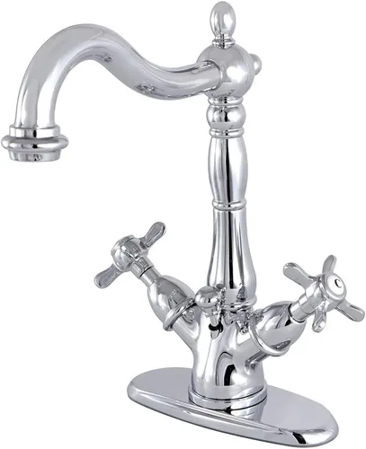 Miniatura 9 de Kingston Brass KS1435BEX Essex Grifo de baño de dos manijas con placa emergente y cubierta de latón, bronce aceitado