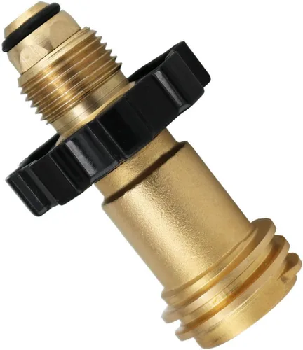 DOZYANT Adaptador de tanque de propano de ajuste universal que convierte POL a QCC1 / Tipo 1 con llave, adaptador de manguera de propano antiguo a