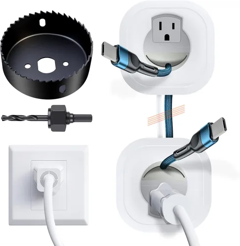 Kit de organización de cables en la pared, ocultador de cables de TV para TV montado en la pared, ocultar cables de TV para montaje en pared, kit de