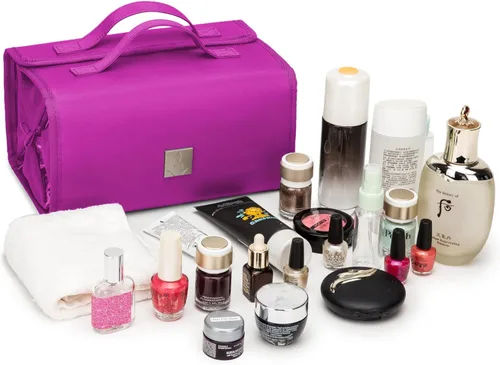 Miniatura 4 de ROYALFAIR Bolsa de maquillaje enrollable, bolsa de aseo de viaje para mujer con 4 bolsas transparentes aprobadas por la TSA, organizador de viaje