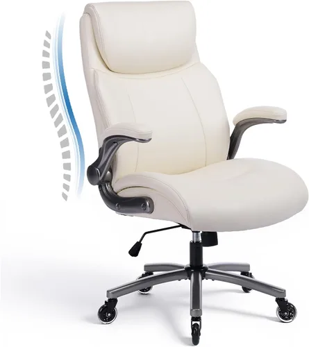 MALOL Sillas ergonómicas de oficina de piel sintética de 300 libras, silla ejecutiva de respaldo alto y para computadora para el hogar con soporte