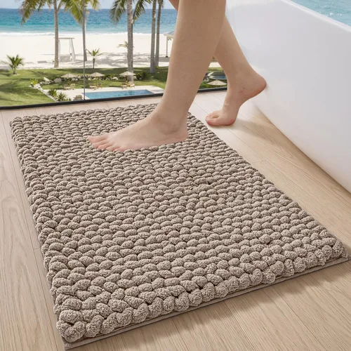 Miniatura 11 de LUMI Alfombra de Baño de Lujo, Tapete de Baño Ultra Suave de Secado Rápido, Alfombra de Baño de Chenilla Gruesa Absorbente Antideslizante, Tapete