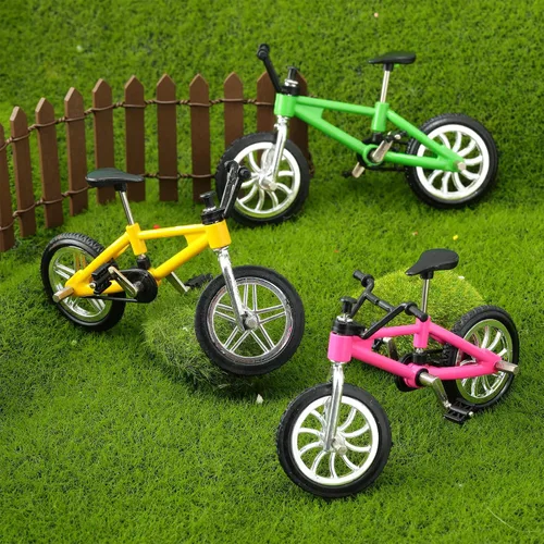 Miniatura 7 de Poen 24 unidades de mini bicicletas de dedo para niños, recuerdos de fiesta, juguete de bicicleta de metal para estudiantes, premios de clase