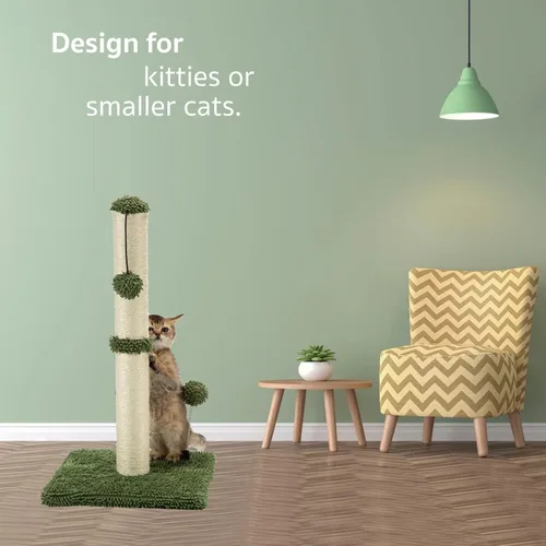 Miniatura 5 de MECOOL Poste Rascador para Gatos Premium Basics Rascador de Gatitos Postes Rascadores de Sisal con Pelota Colgante de 22 pulgadas para Gatitos
