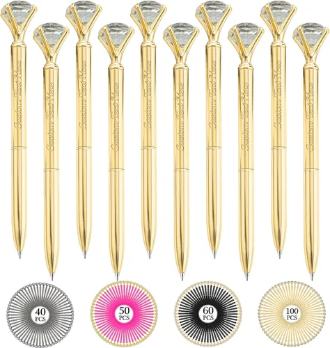 Miniatura 73 de Aolun 10 bolígrafos de diamantes con cristal personalizados a granel, bolígrafo de metal personalizado con nombre grabado, regalos de texto