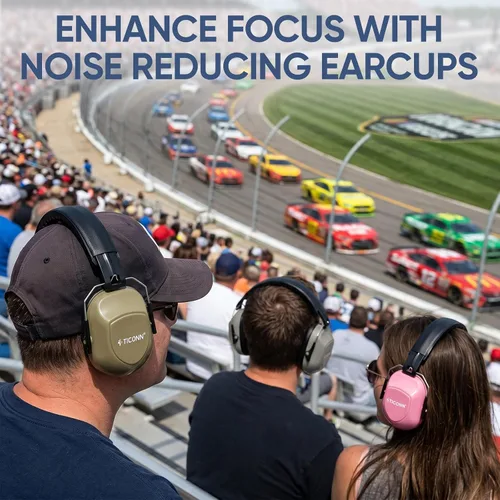 Miniatura 7 de TICONN Noise Cancelling Ear Muffs for Adults, SNR 33dB Hearing Protection, Adjustable Safety Earmuffs for Construction