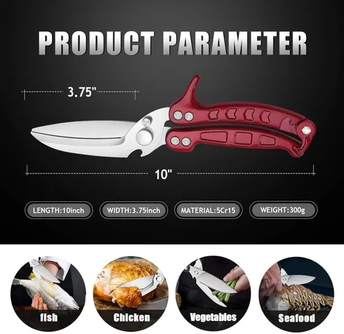 Miniatura 6 de DRAGON RIOT Tijeras para Aves de Corral de Servicio Pesado - Tijeras de Cocina Imprescindibles para Cortar Pollo y Carne - Aptas para Lavavajillas
