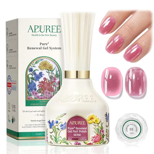 Miniatura 42 de APUREE Esmalte de uñas de gel fortalecedor: ámbar traslúcido Certificado USDA de base biológica Calidad de salón libre de HEMA Esmalte de gel