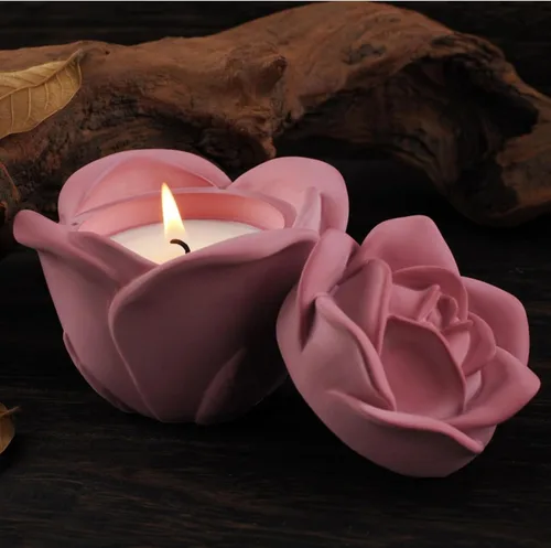 Miniatura 6 de 1 juego de moldes de resina para tarros de velas, moldes de silicona con tapa para fundición de resina epoxi para caja de almacenamiento de joyas