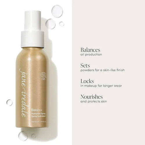 Miniatura 3 de jane iredale Spray de hidratación equilibrante, niebla facial natural que bloquea la humedad tonifica la piel y establece el maquillaje para un