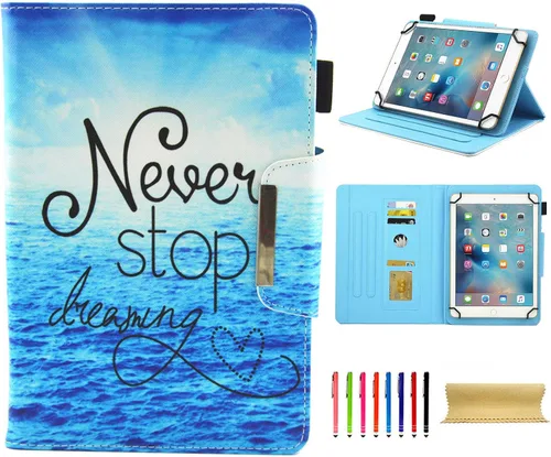 Miniatura 40 de Funda universal para tablet de 7 pulgadas, piel sintética [ranuras para tarjetas], cubierta magnética, para Samsung Galaxy Tab E/Tab A 7.0, Fire 7