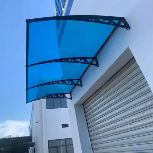 Miniatura 8 de Cubierta de policarbonato curvada azul, cubierta de aleación de aluminio, refugio de lluvia para ventana del hogar, toldo de ventana de puerta