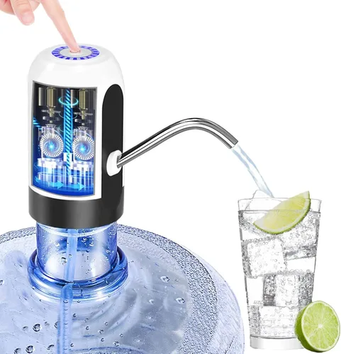 Bomba de agua para botellas de 5 galones, bomba eléctrica portátil de agua potable con carga USB, dispensador de agua para botellas de 2 a 5 galones
