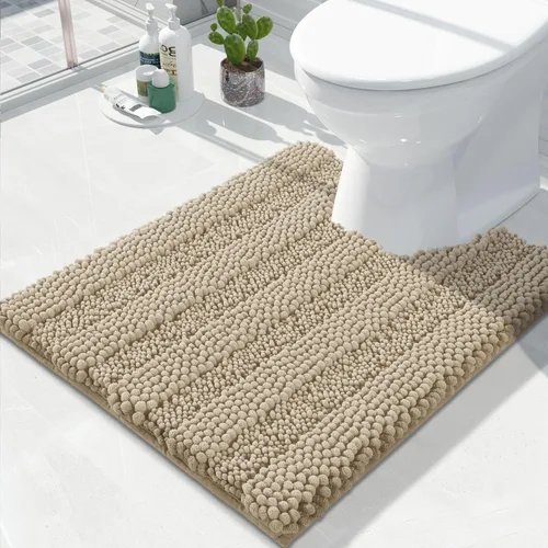 Miniatura 26 de Yimobra Alfombras lavables para baño, alfombra de baño de chenilla súper suave y absorbente para piso y alfombra, alfombra antideslizante de secado