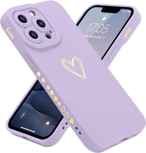 Miniatura 15 de Teageo Funda compatible con iPhone 13 Pro de 6.1 pulgadas para mujeres y niñas, bonito corazón de amor de lujo