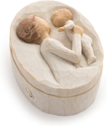 Miniatura 7 de Willow Tree Hug (perro dorado), caja de recuerdo esculpida pintada a mano
