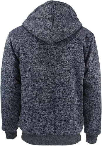 Miniatura 5 de Gary Com - Sudadera de vellón sherpa de alto gramaje con capucha para hombre, forro de grueso vellón, con cremallera completa, cálidas chaquetas