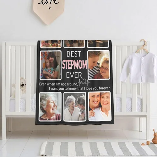 Miniatura 49 de Manta personalizada con collage de fotos, para hermana, amiga, madre, padre, familia, mascotas, parejas, en Navidad, cumpleaños, aniversario, regalo
