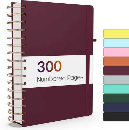 Miniatura 26 de Forvencer Cuaderno rayado en espiral con 300 páginas numeradas, diarios gruesos A5 para escribir con papel de 3.53 oz/m², cuadernos de tapa dura