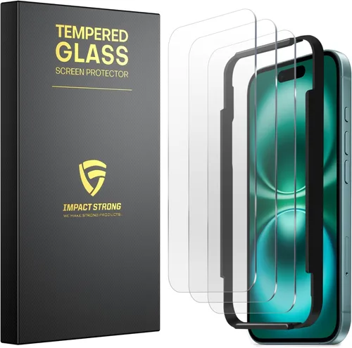 Miniatura 26 de ImpactStrong Paquete de 3 protectores de pantalla de vidrio templado inastillables para iPhone 17 Pro Max [marco de fácil instalación]