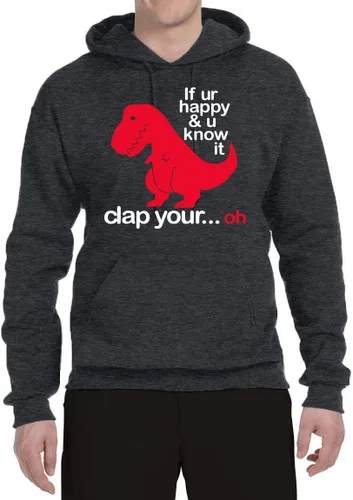Miniatura 15 de Wild Bobby Sudadera con capucha unisex con estampado "If You're Happy and You Know it" de Dinausor