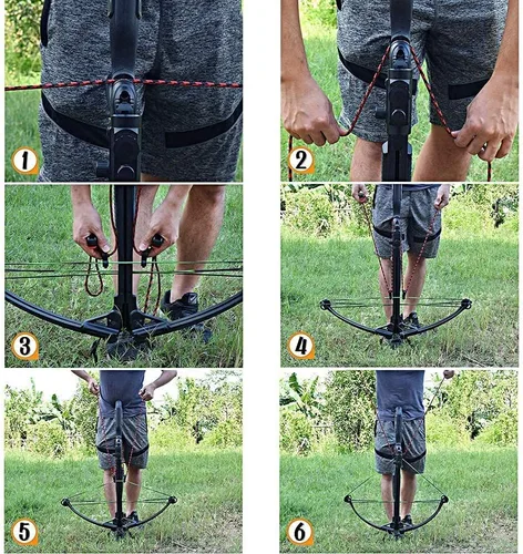 Miniatura 5 de Ballesta Dispositivo de Atrapamiento Doble Mango Ballestas Cuerda Cocker Aid Cocking String Herramienta