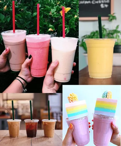 Miniatura 8 de Vasos de plástico transparente de 32 onzas con tapas y popotes, vasos desechables para bebidas frías, café helado, malteadas, batidos, 25