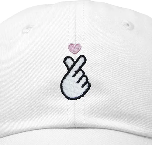 Miniatura 2 de Kpop coreano Love Snap Finger Hand Heart Hat Son Hatu Gorra de béisbol bordada para mujer