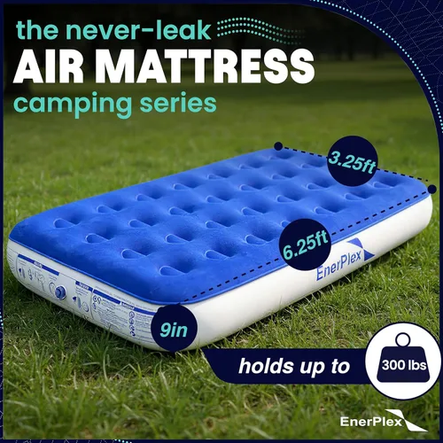 Miniatura 5 de EnerPlex Colchón de Aire para Acampar con Bomba Incorporada - Colchón Inflable Twin para Huéspedes de Viaje - Cama Portátil para Adultos y Niños
