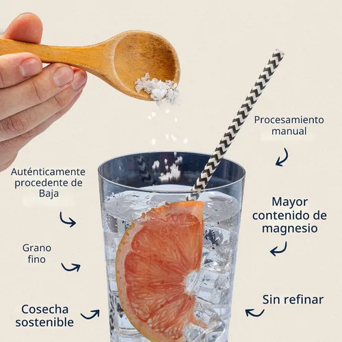 Miniatura 5 de BAHA - Sal marina mineral de Baja Sal mineral Baha de grano fino del Mar de Cortés Baja en sodio y rica en minerales Para cocinar, emplatar e