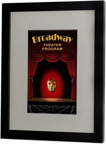 Miniatura 4 de Broadway Playbill Marco - Acabado negro satinado con alfombrilla blanca