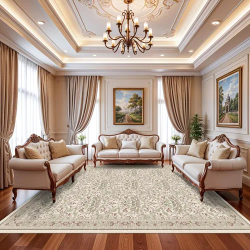 Miniatura 57 de Alfombras de área 9x12 para sala de estar: Alfombra oriental lavable de 108 pies cuadrados para dormitorio - Alfombra de pelo bajo ultra delgada