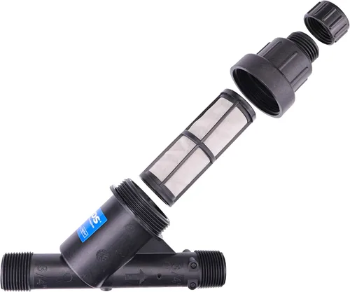Miniatura 2 de NDS PRYF 30 - Filtro Y regulador de presión, 3/4 pulg. MPT X 3/4 pulg. MPT, rango de flujo de 0.2-5 GPM, 30 PSI, malla de 200, negro