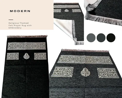 Miniatura 3 de Alfombra de oración musulmana, alfombra de oración turca, alfombra de oración para hombres musulmanes, mujeres, Janamaz con temática de kaaba