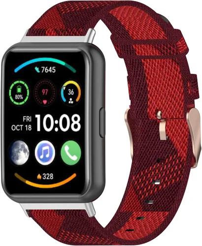 Senter Correas de repuesto de nailon suave de liberación rápida para Huawei Watch Fit 2 Smart Watch Amarillo
