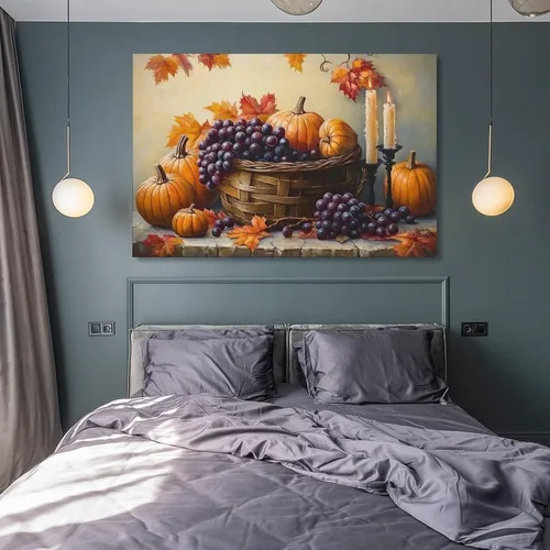 Miniatura 8 de Arte De Pared De Calabaza, Lienzo De Otoño, Cocina, Comedor, Decoración De Pared, Pintura De Hojas De Arce, Cosecha De Acción De Gracias Wall Art